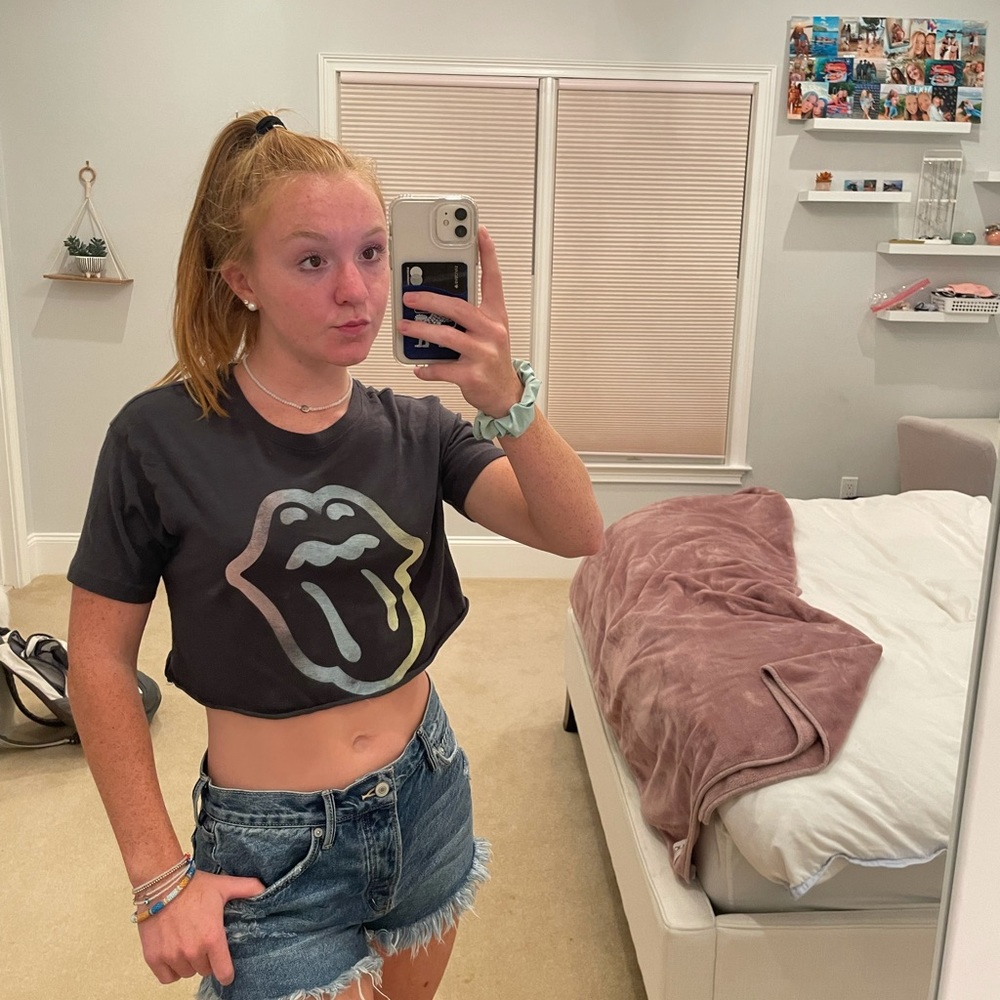 Cropped Rolling Stones Tee